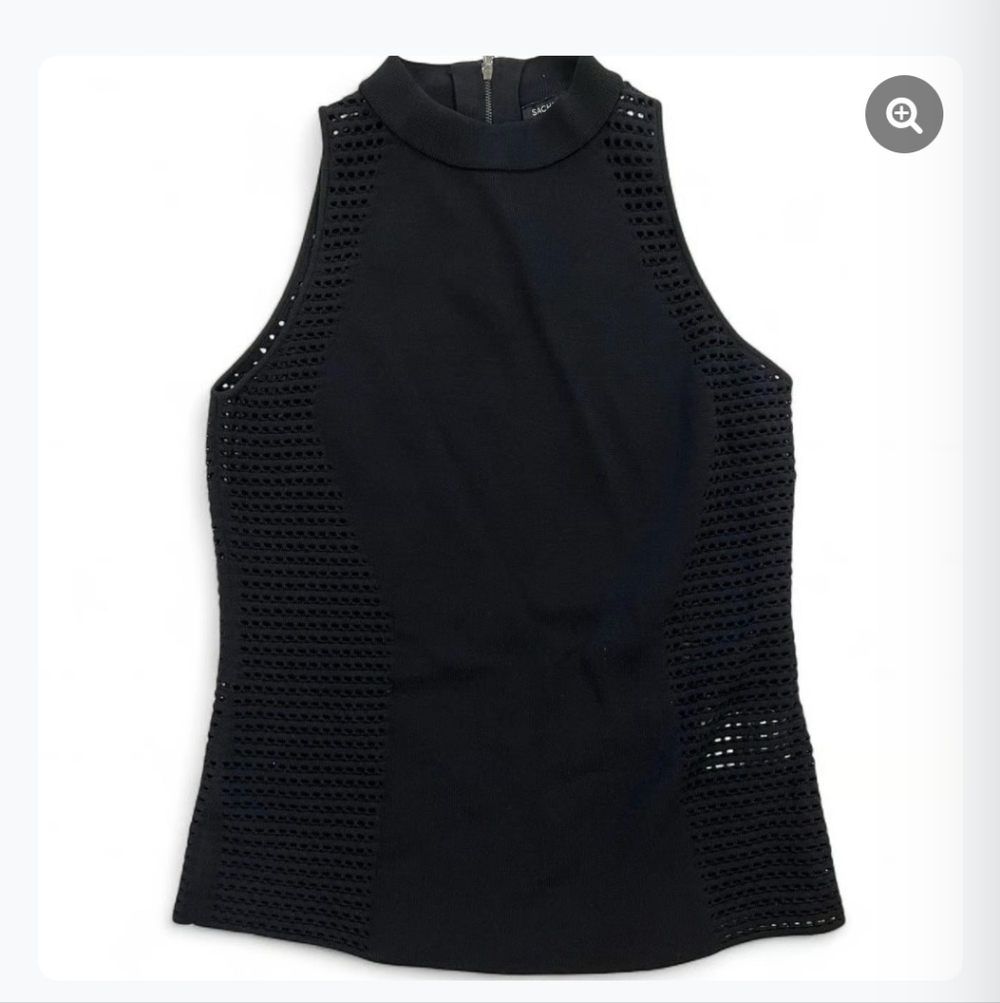 Sachin + Babi Black Sleeveless Mesh Tank